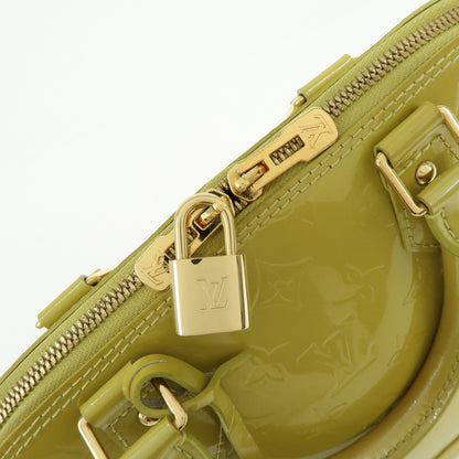 Louis Vuitton Alma Monogram Vernis, Green, Patent Leather, Handbag