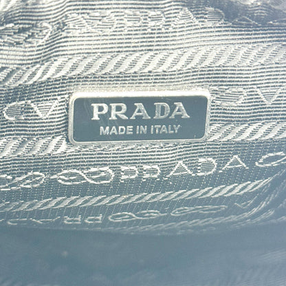 Prada Triangle Logo Zip Leather, White, Leather, Crossbody Bag