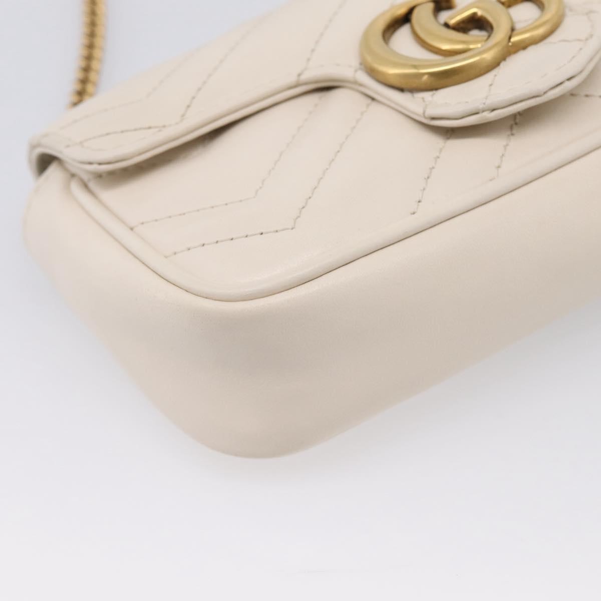 Gucci GG Marmont Flap Chain GG Coated Canvas and Leather, Beige, Leather, Shoulder Bag
