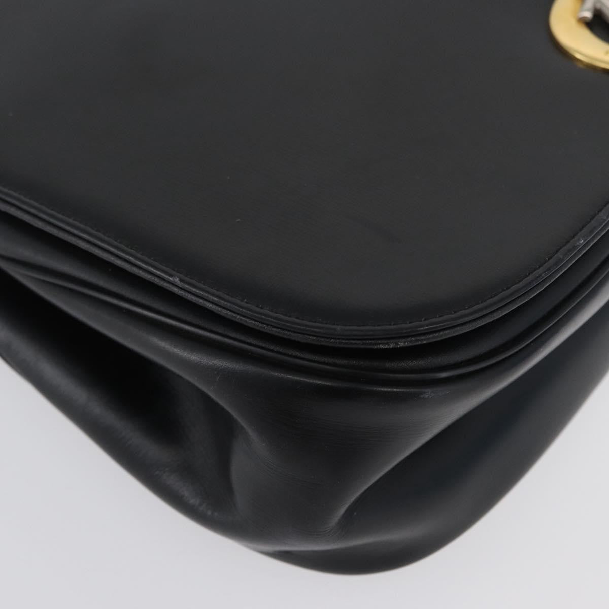 Christian Dior Vintage CD Logo Leather, Black, Leather, Shoulder Bag