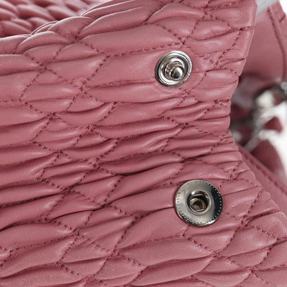 Miu Miu Crystal Turnlock Convertible Satchel Leather, Pink, Leather, Shoulder Bag