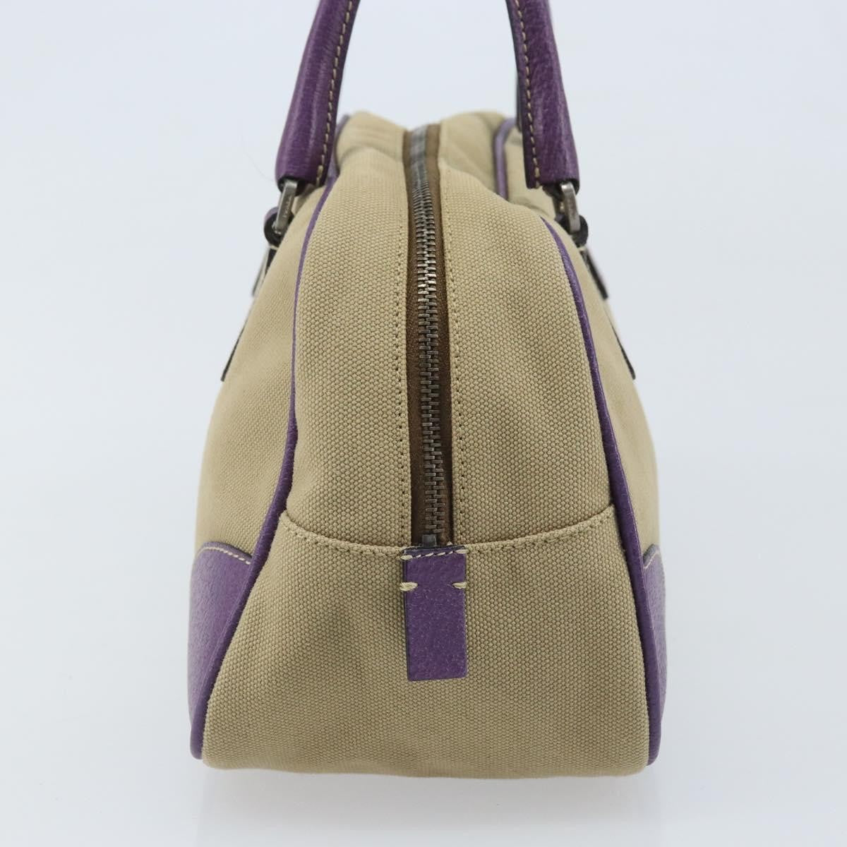 Prada Bowler Canvas with Leather, Beige, Canvas, Shoulder Bag