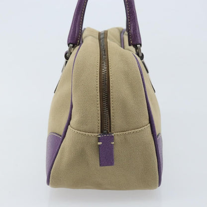 Prada Bowler Canvas with Leather, Beige, Canvas, Shoulder Bag