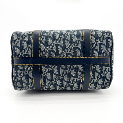 Christian Dior Vintage Trotter Boston Diorissimo Canvas, Blue, Canvas, Handbag