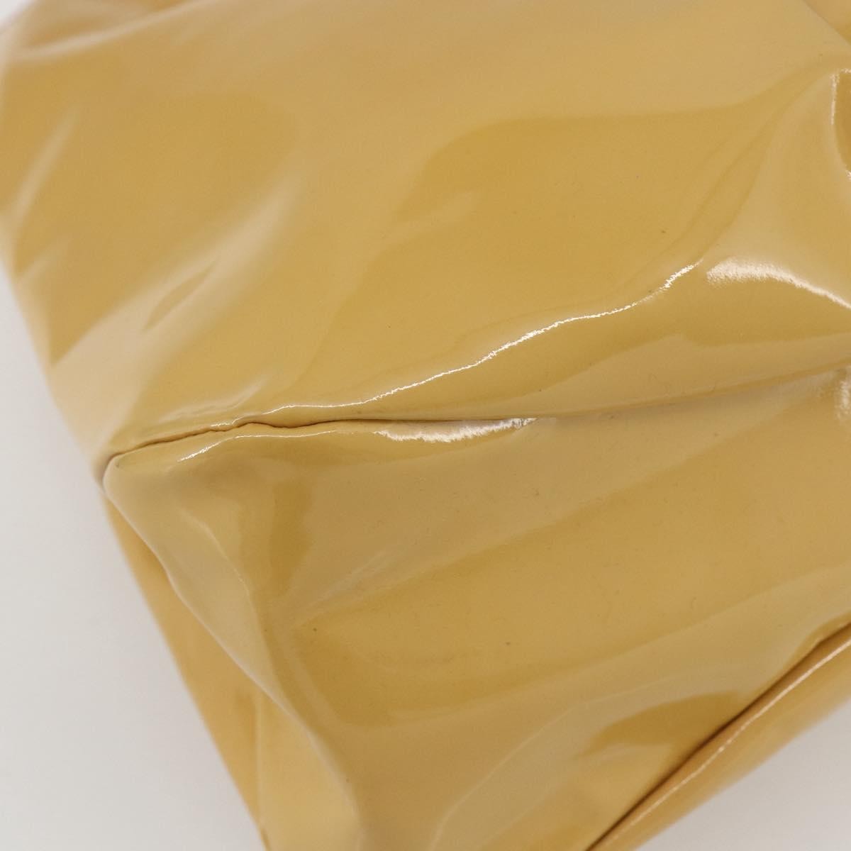 Salvatore Ferragamo Vala Patent Leather, Yellow, Patent Leather, Handbag