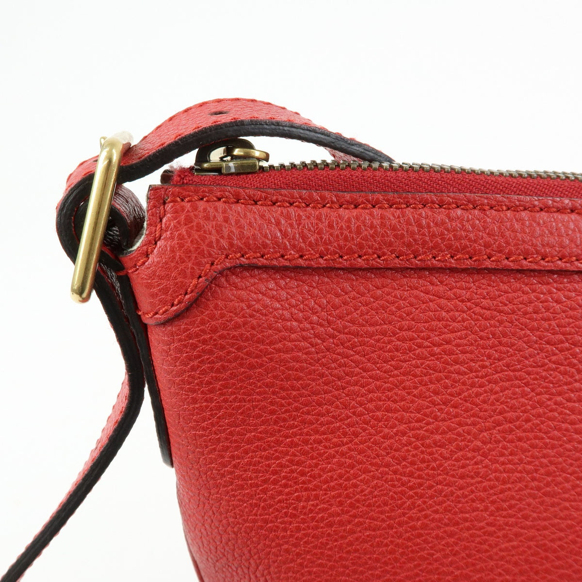 Gucci Logo Half-Moon Hobo Printed Leather, Red, Leather, Shoulder Bag