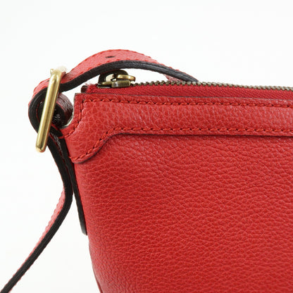 Gucci Logo Half-Moon Hobo Printed Leather, Red, Leather, Shoulder Bag