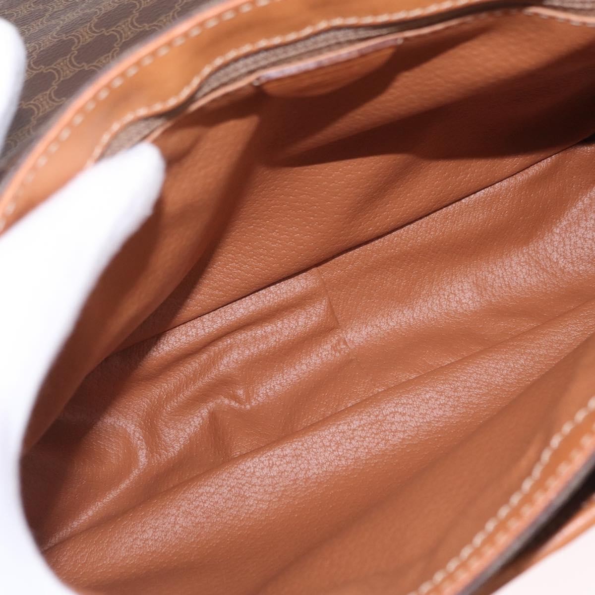 Celine Macadam Shoulder Canvas, Brown, Canvas, Crossbody Bag