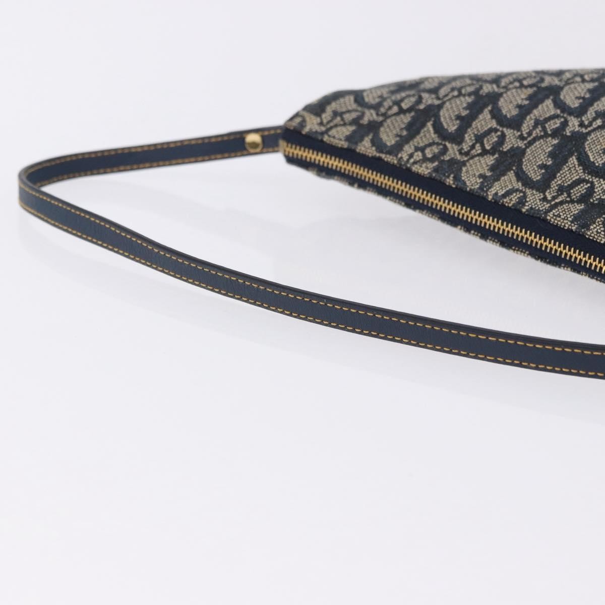 Christian Dior Vintage Saddle Bag Canvas, Navy, Canvas, Clutch