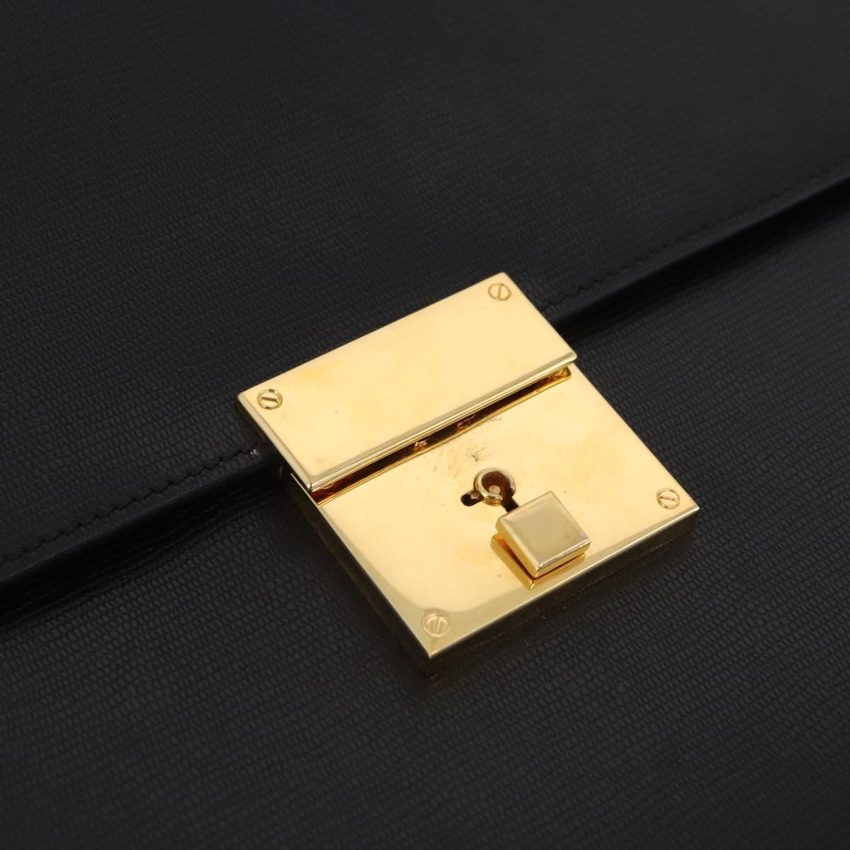 Celine Cartable Business Leather, Black, Leather, Briefcase