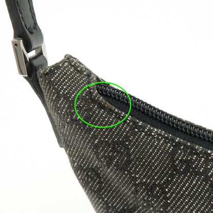 Gucci Horsebit Slim GG Denim with Leather, Black, Leather, Shoulder Bag
