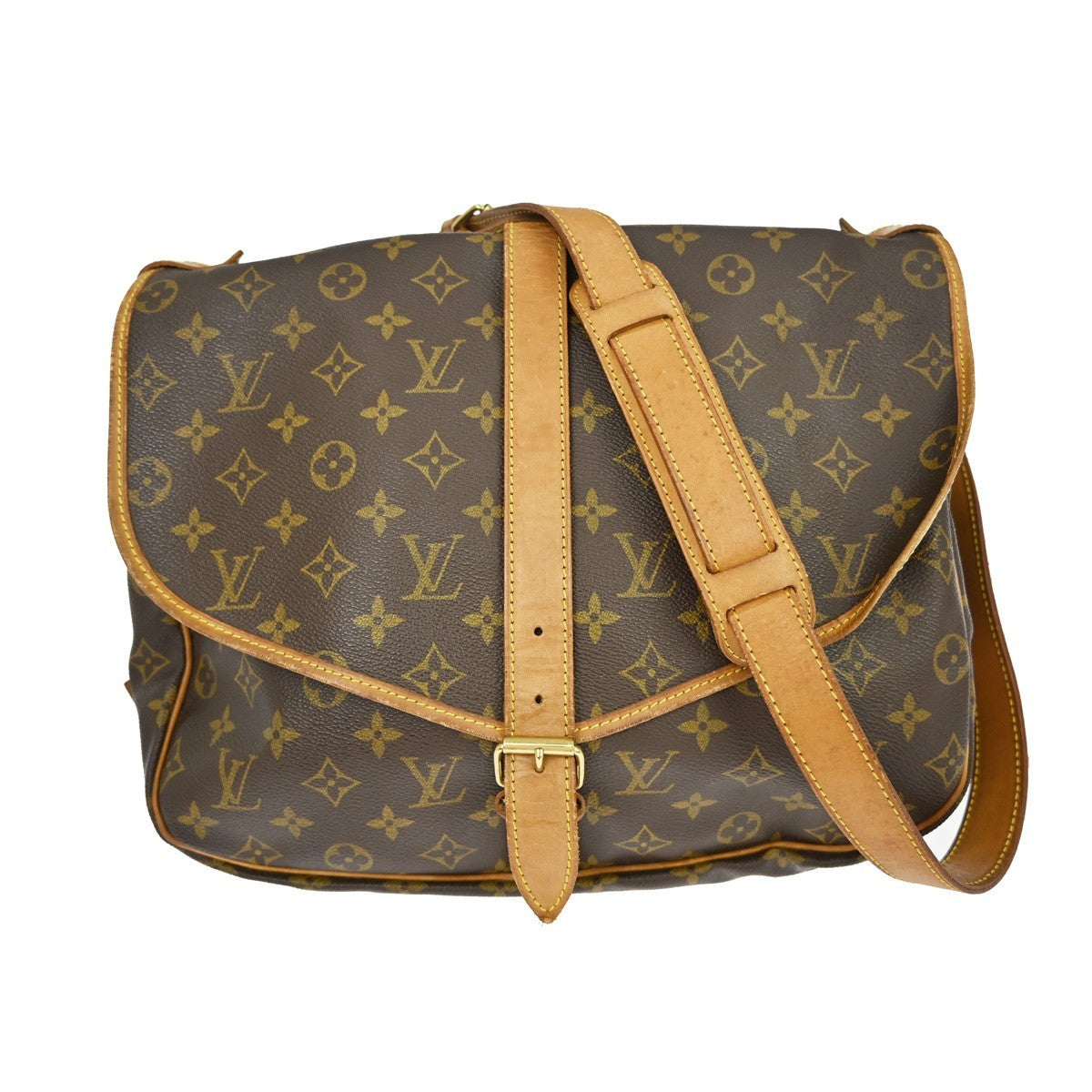 Louis Vuitton Saumur Monogram, Brown, Canvas, Shoulder Bag