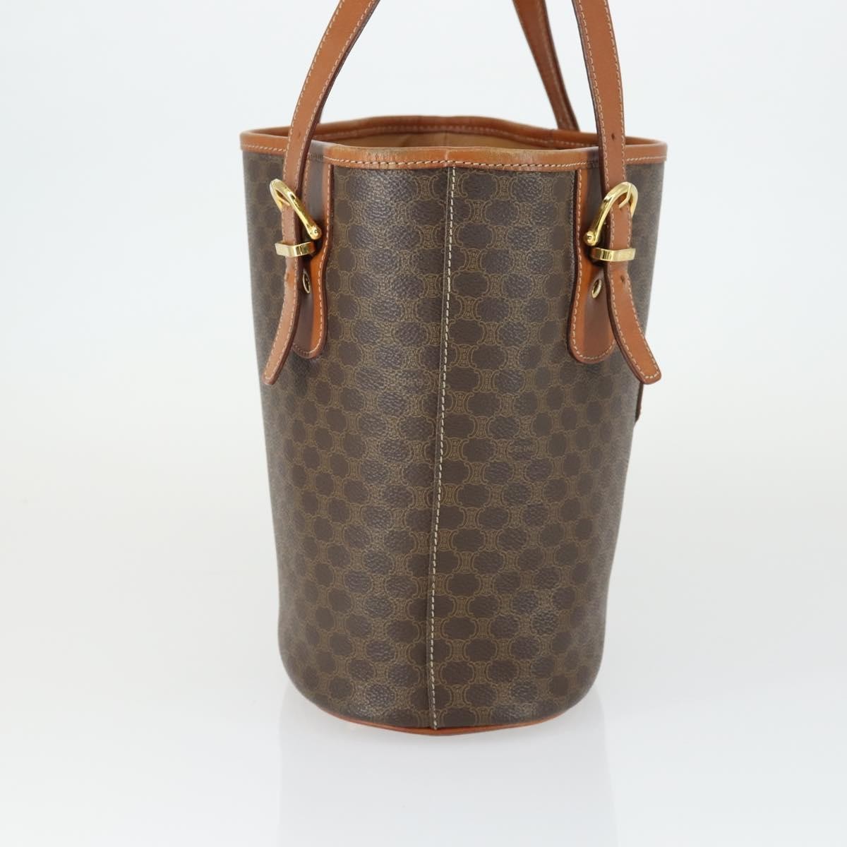 Celine Vintage Macadam Shopper Tote Coated Canvas, Brown, Canvas, Tote Bag
