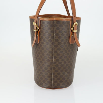 Celine Vintage Macadam Shopper Tote Coated Canvas, Brown, Canvas, Tote Bag