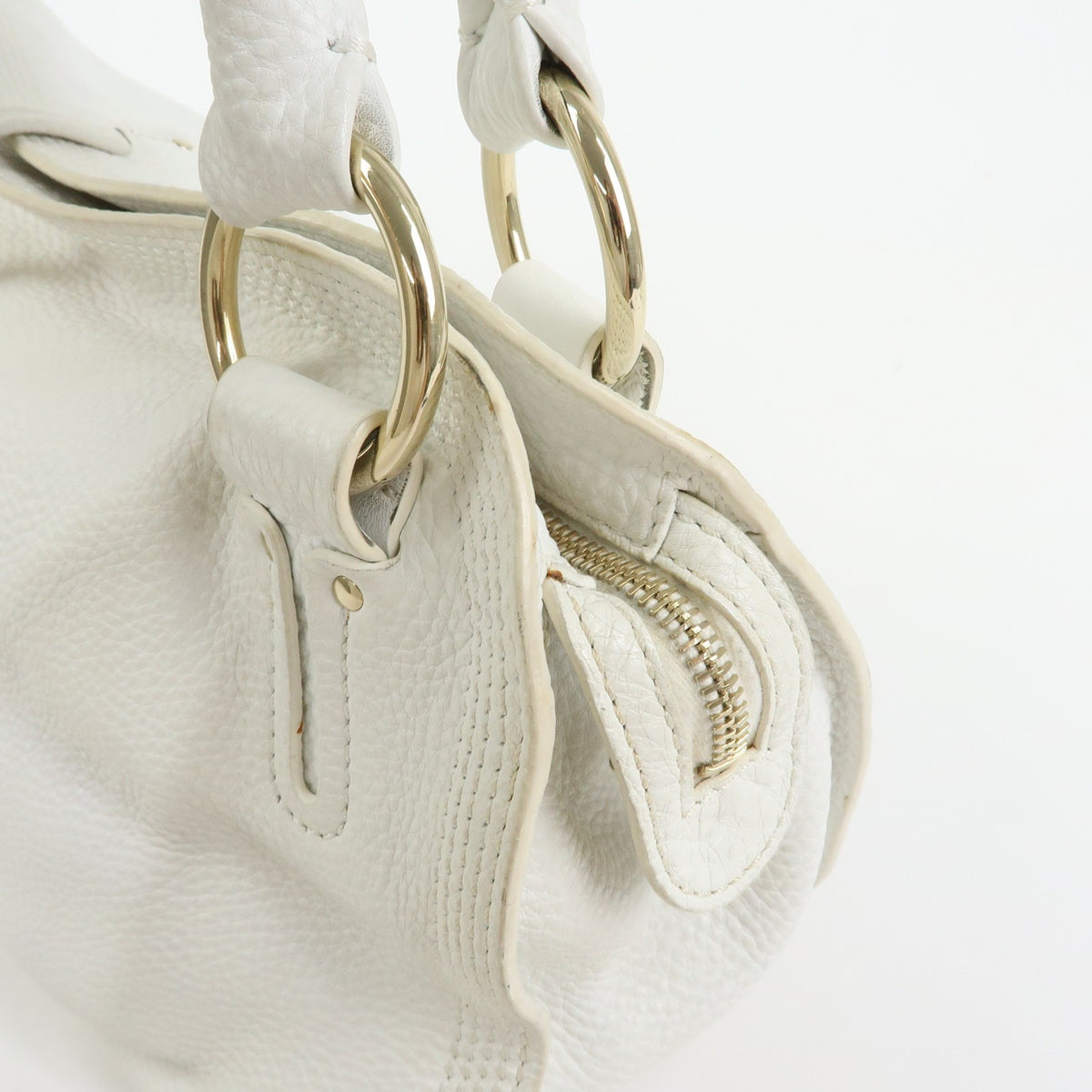 Celine Bittersweet Leather, White, Leather, Handbag