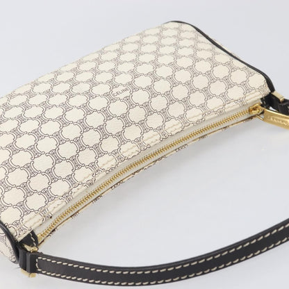 Celine Triomphe Macadam Zip Shoulder Bag Canvas, White, PVC, Clutch