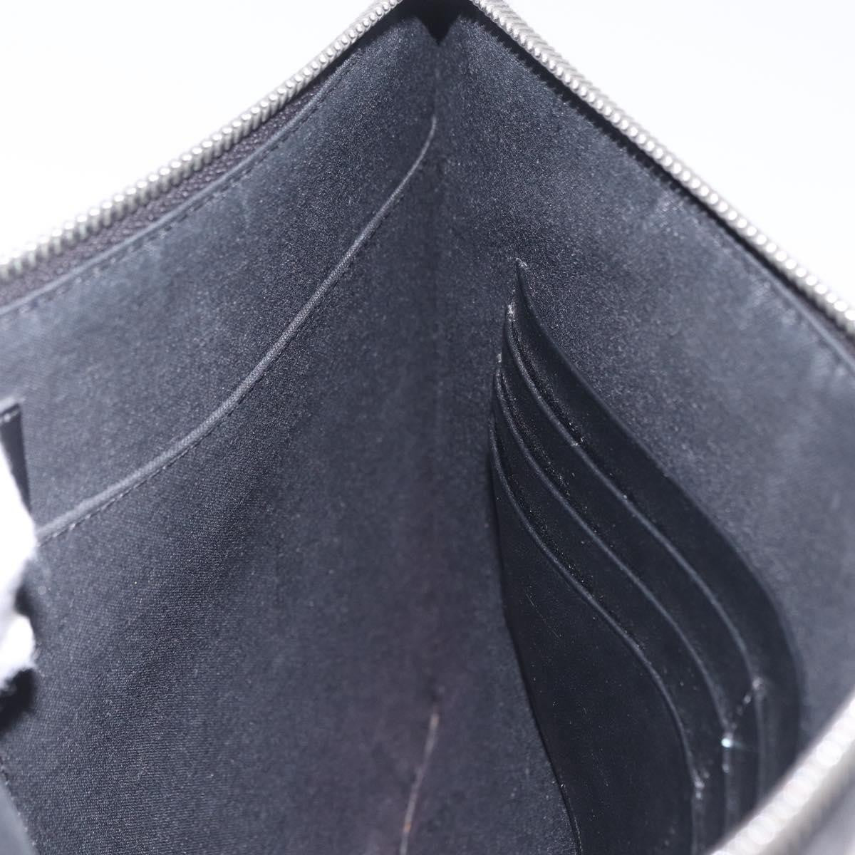 Fendi Zip Flat Wristlet Zucca Coated Canvas and Leather, Black, Canvas, Clutch