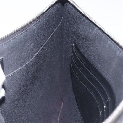 Fendi Zip Flat Wristlet Zucca Coated Canvas and Leather, Black, Canvas, Clutch