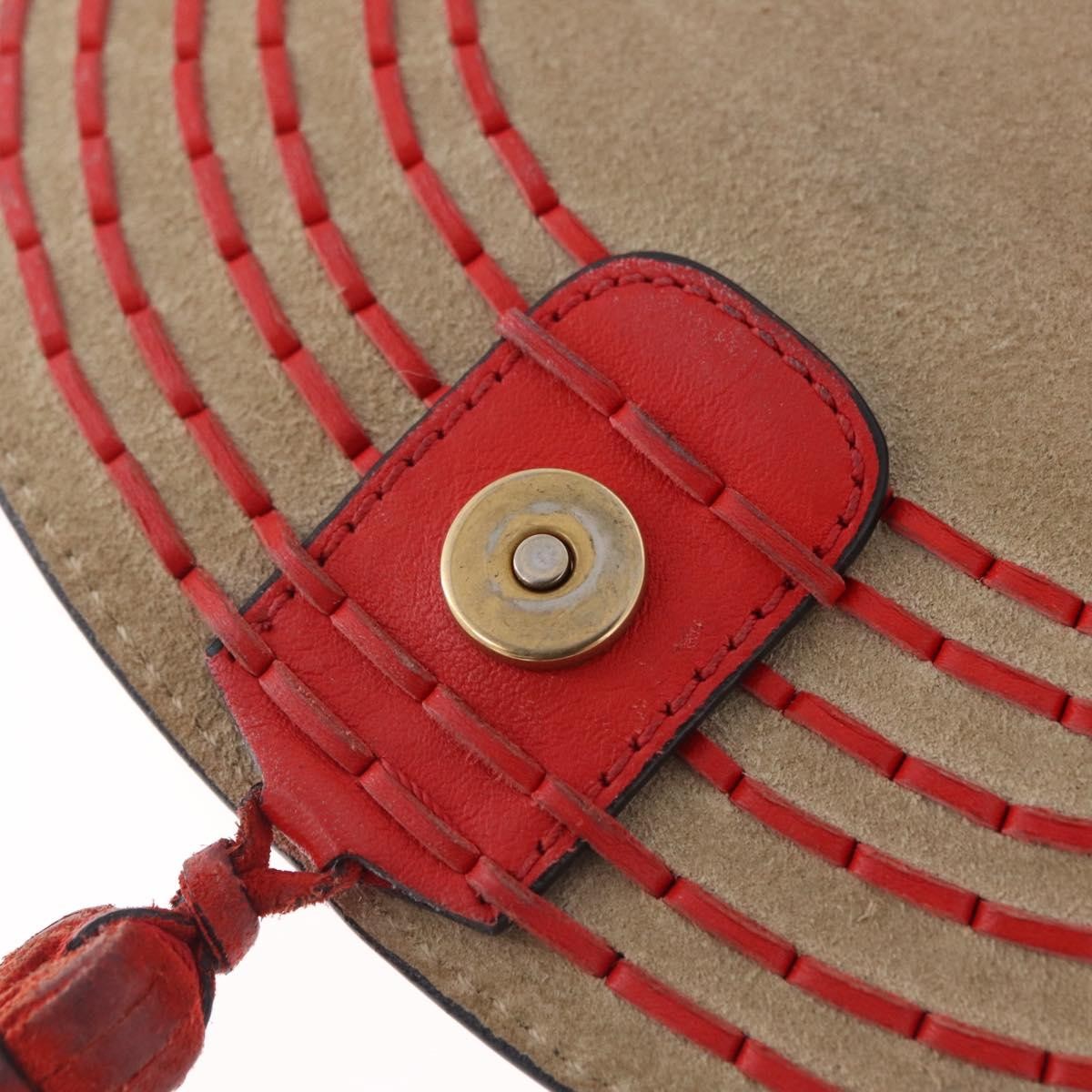 Chloe Hudson Whipstitch Leather, Red, Leather, Handbag