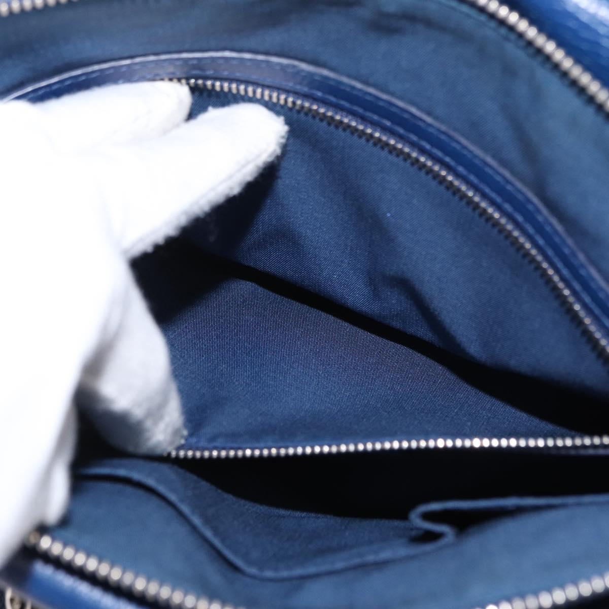 Christian Dior Granville Satchel Leather, BLUE, LEATHER, Handbag