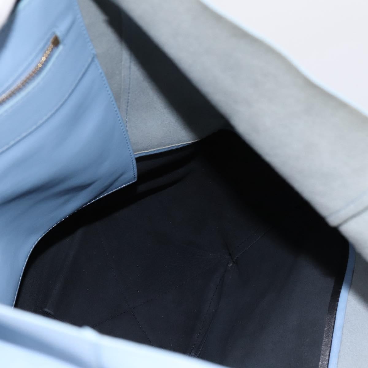 Celine Vertical Bi-Cabas Tote Leather, Blue, Leather, Tote Bag