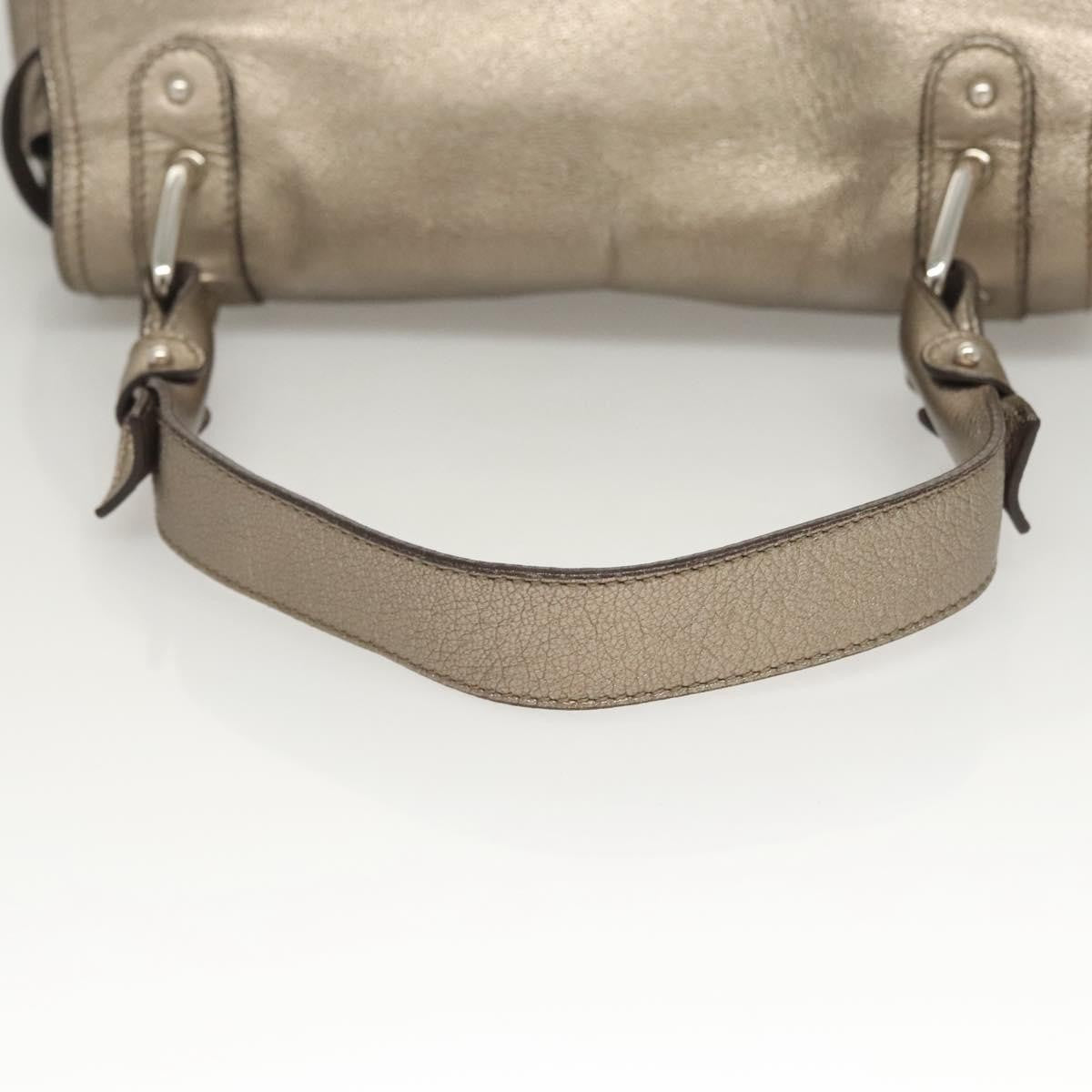 Salvatore Ferragamo Sofia Satchel Leather, Gold, Leather, Shoulder Bag