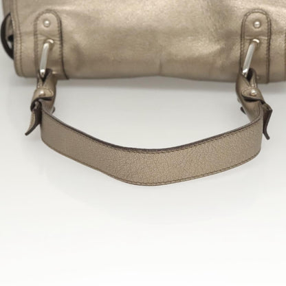 Salvatore Ferragamo Sofia Satchel Leather, Gold, Leather, Shoulder Bag