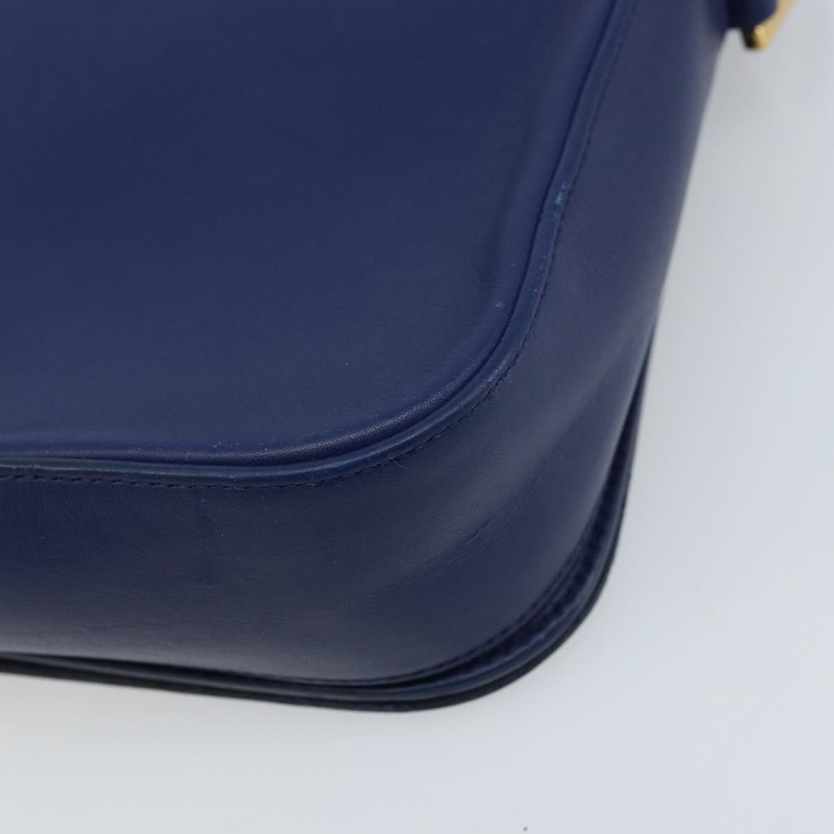 Saint Laurent Chyc Flap Leather, Blue, Leather, Shoulder Bag
