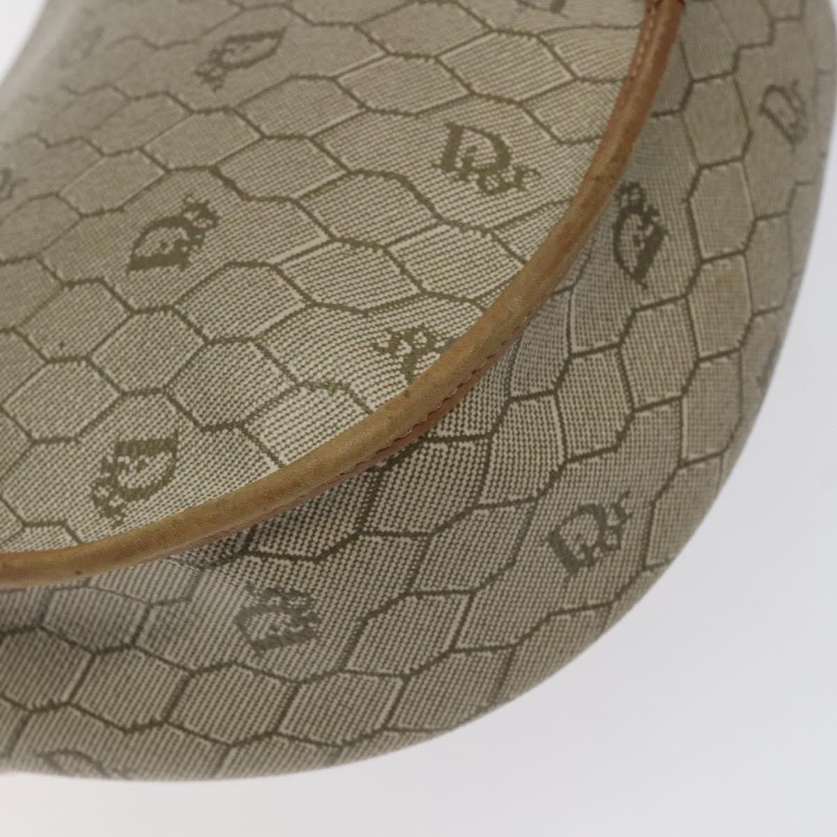 Christian Dior Vintage Honeycomb Flap Canvas and Leather, Beige, Canvas, Shoulder Bag