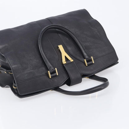 Saint Laurent Classic Y Cabas Leather, Black, Leather, Tote Bag