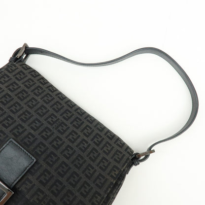 Fendi Zucchino Canvas Mamma Baguette Canvas, Black, Canvas, Shoulder Bag