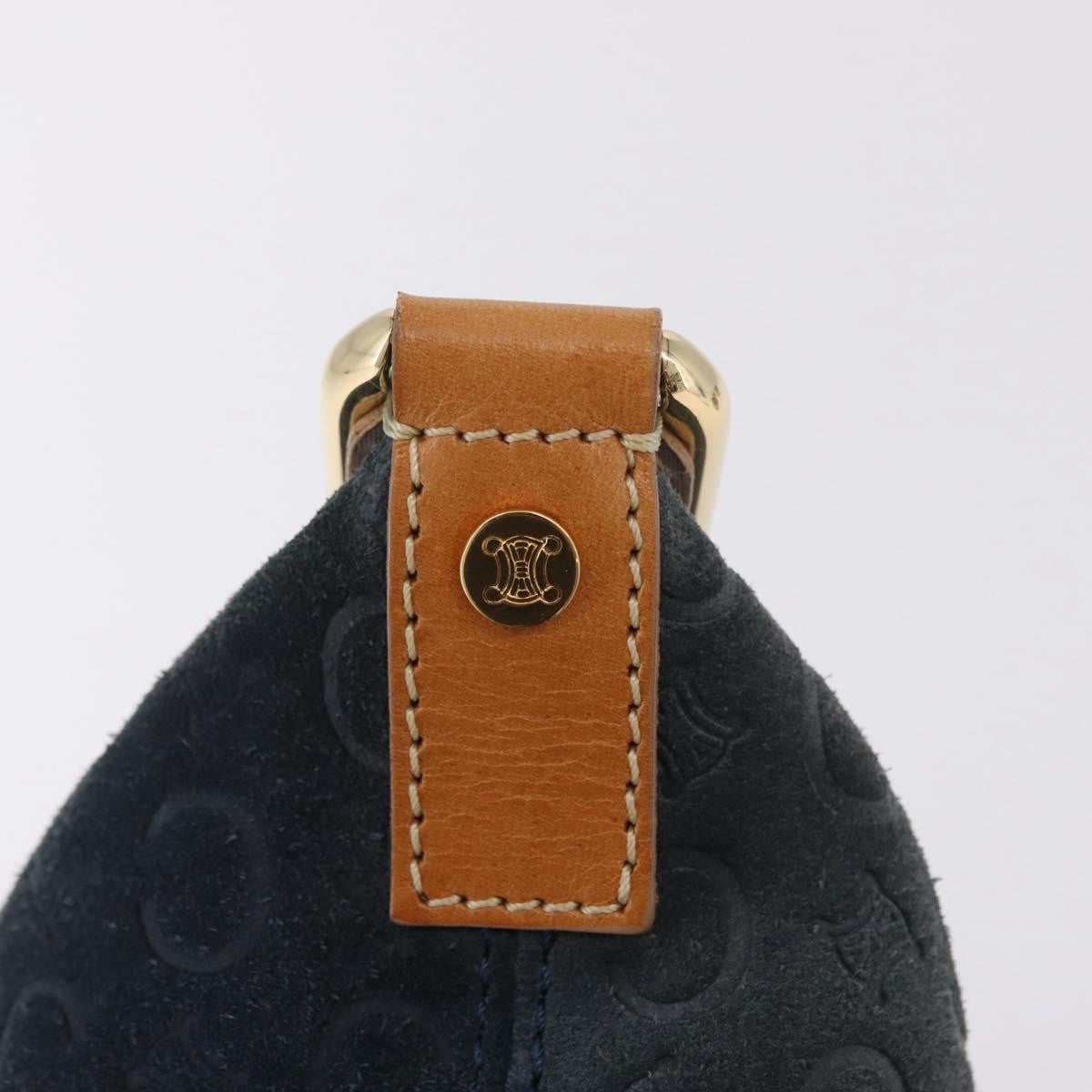 Celine C Macadam Shoulder Suede, Navy, Suede, Handbag