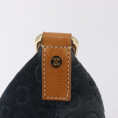Celine C Macadam Shoulder Suede, Navy, Suede, Handbag