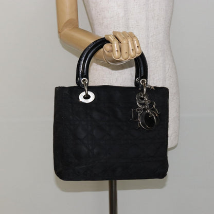 Christian Dior Vintage Lady Dior Bag Cannage Quilt Nylon, BLACK, NYLON, Handbag