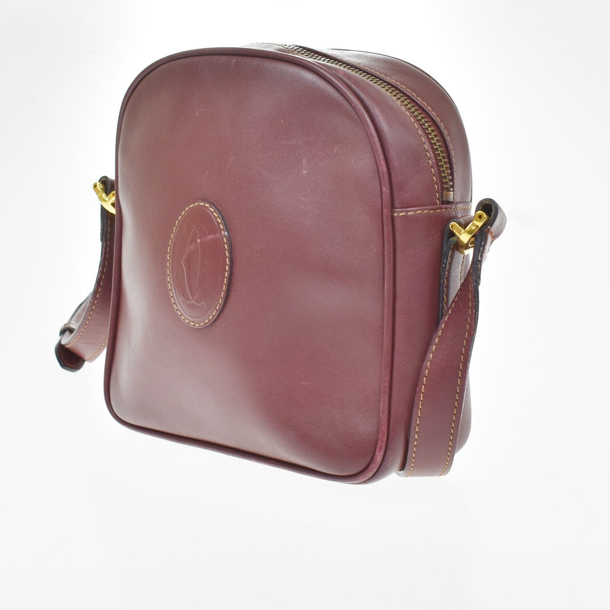 Cartier Must de Cartier Leather, Red, Leather, Shoulder Bag