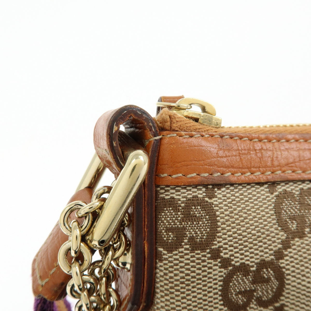 Gucci Zip Wristlet GG Canvas, Beige, Canvas, Clutch