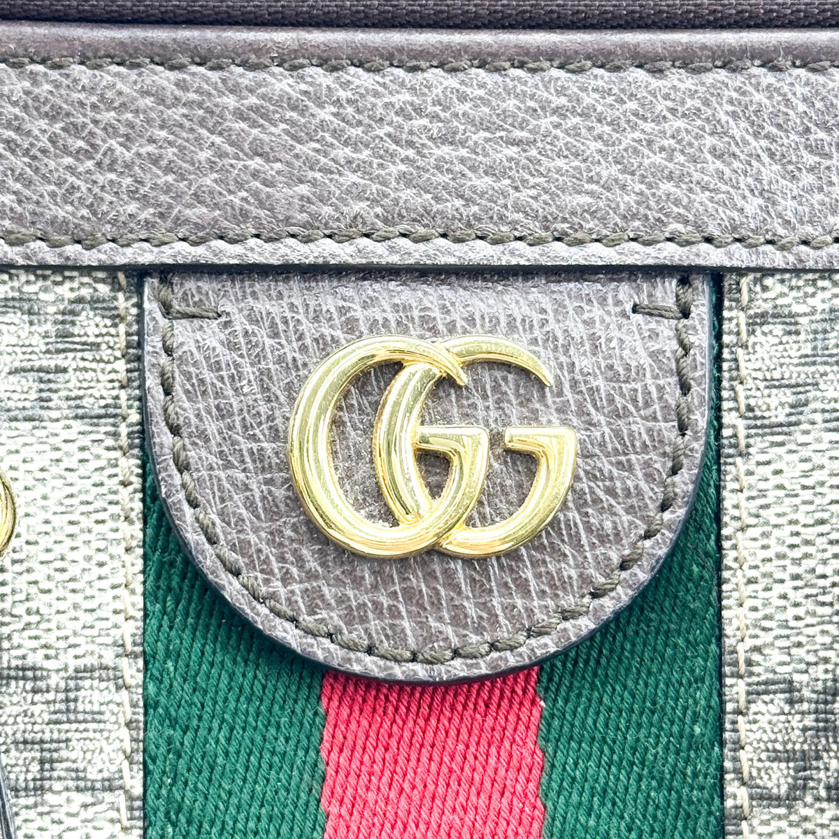 Gucci Ophidia Top Handle GG Coated Canvas, Brown, Canvas, Tote Bag