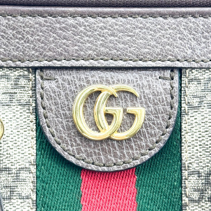 Gucci Ophidia Top Handle GG Coated Canvas, Brown, Canvas, Tote Bag