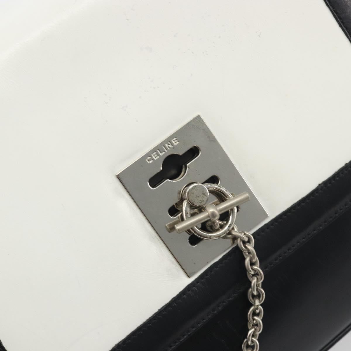 Celine Vintage Leather, White, Leather, Shoulder Bag