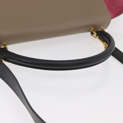 Celine Trapeze Leather with Suede, Multicolour, Leather, Handbag