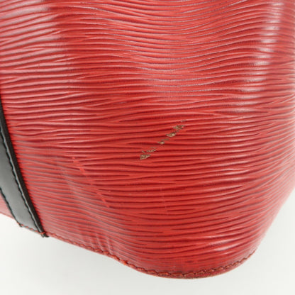 Louis Vuitton Bicolor Petit Noe Epi Leather, Red, Leather, Handbag
