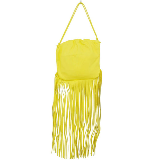 Bottega Veneta The Fringe Leather, Yellow, Leather, Clutch