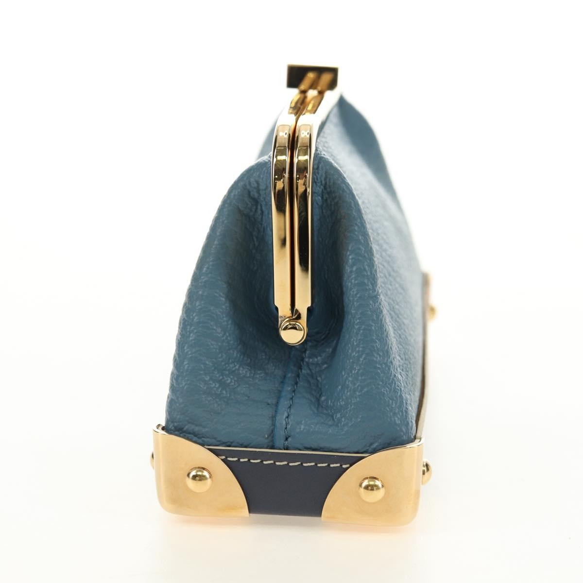 Louis Vuitton Porte-Monnaie Coin Purse Leather, Blue, Leather, Card Holder