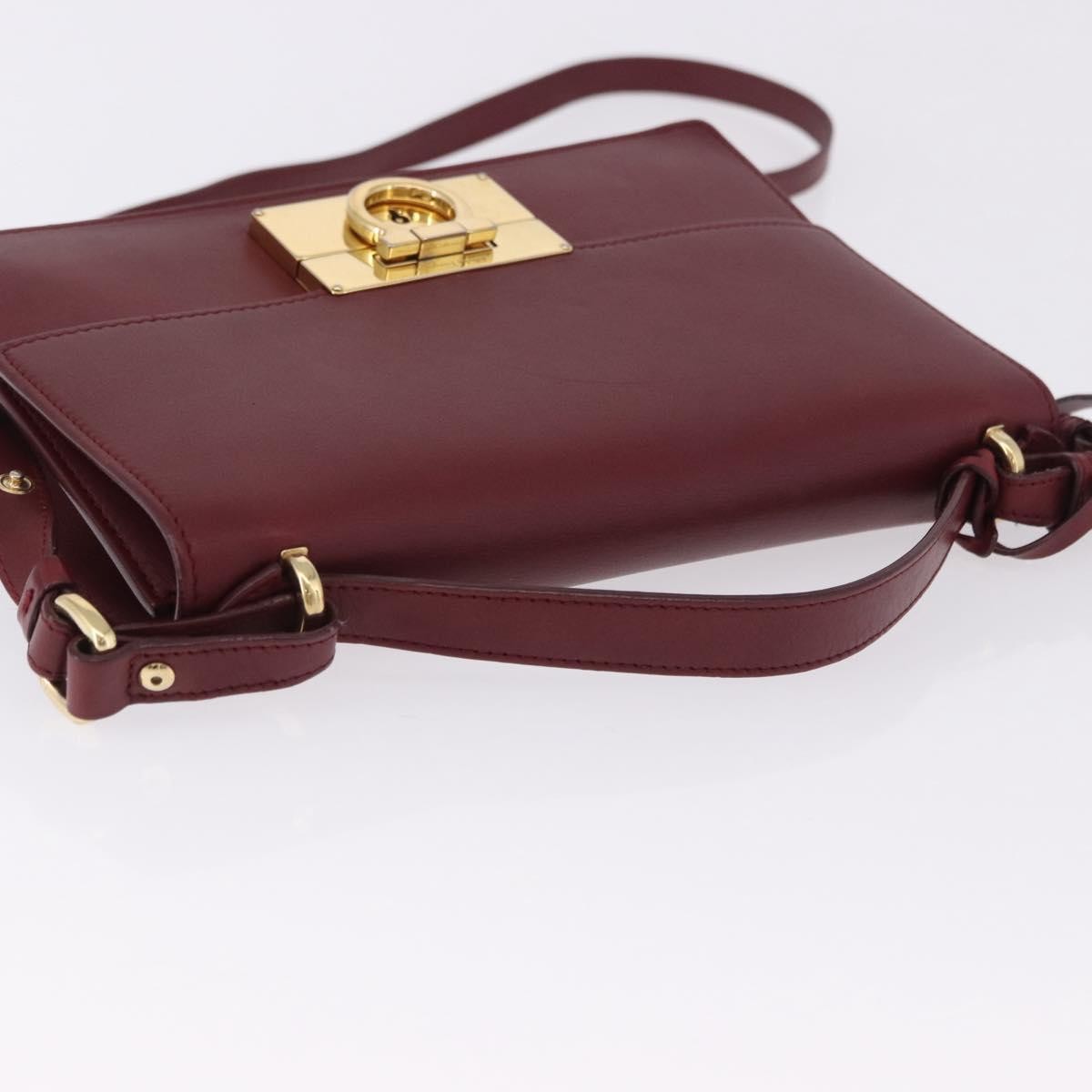 Salvatore Ferragamo Aileen Leather, Burgundy, Leather, Shoulder Bag