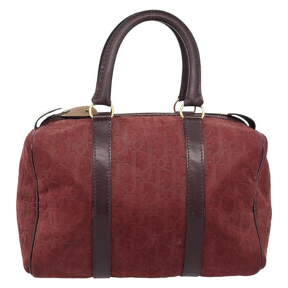 Christian Dior Boston Embossed Patent, Burgundy, Suede, Handbag