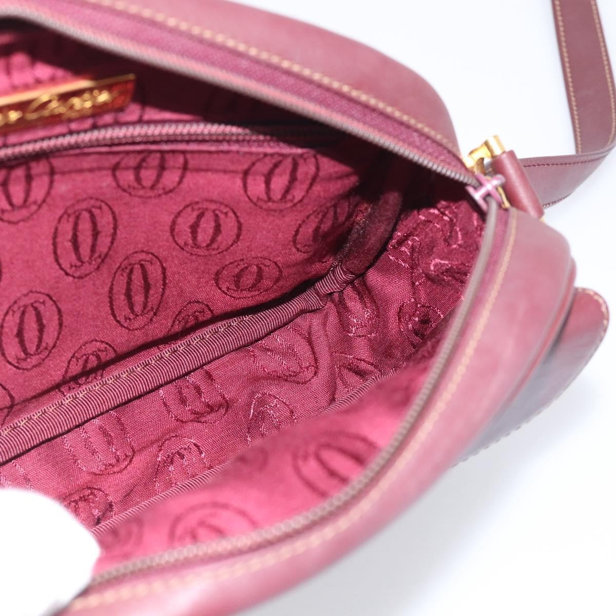 Cartier Must de Cartier Leather, Burgundy, Leather, Shoulder Bag