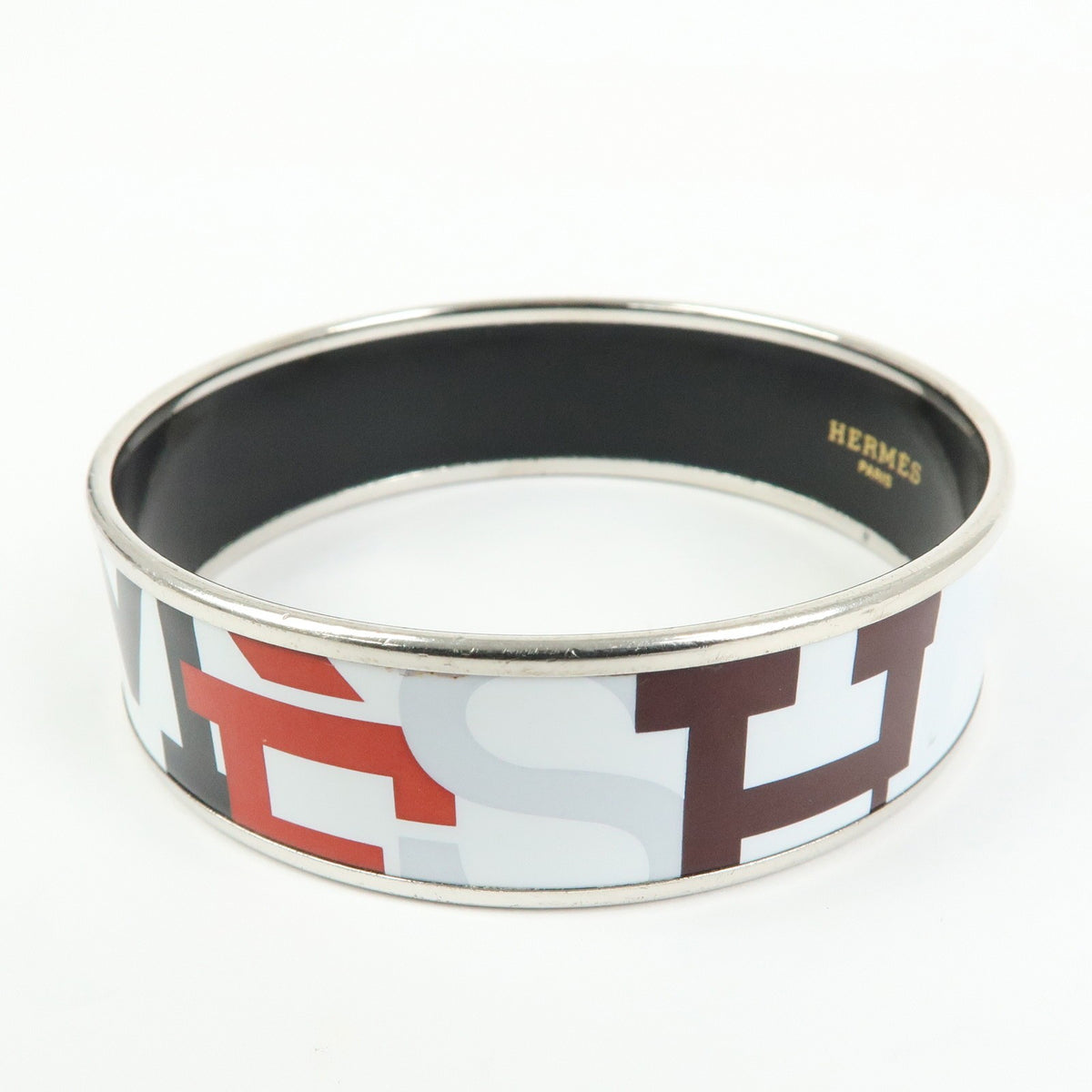 Hermes Bangle Printed Enamel, Multicolour, Metal, Bracelet