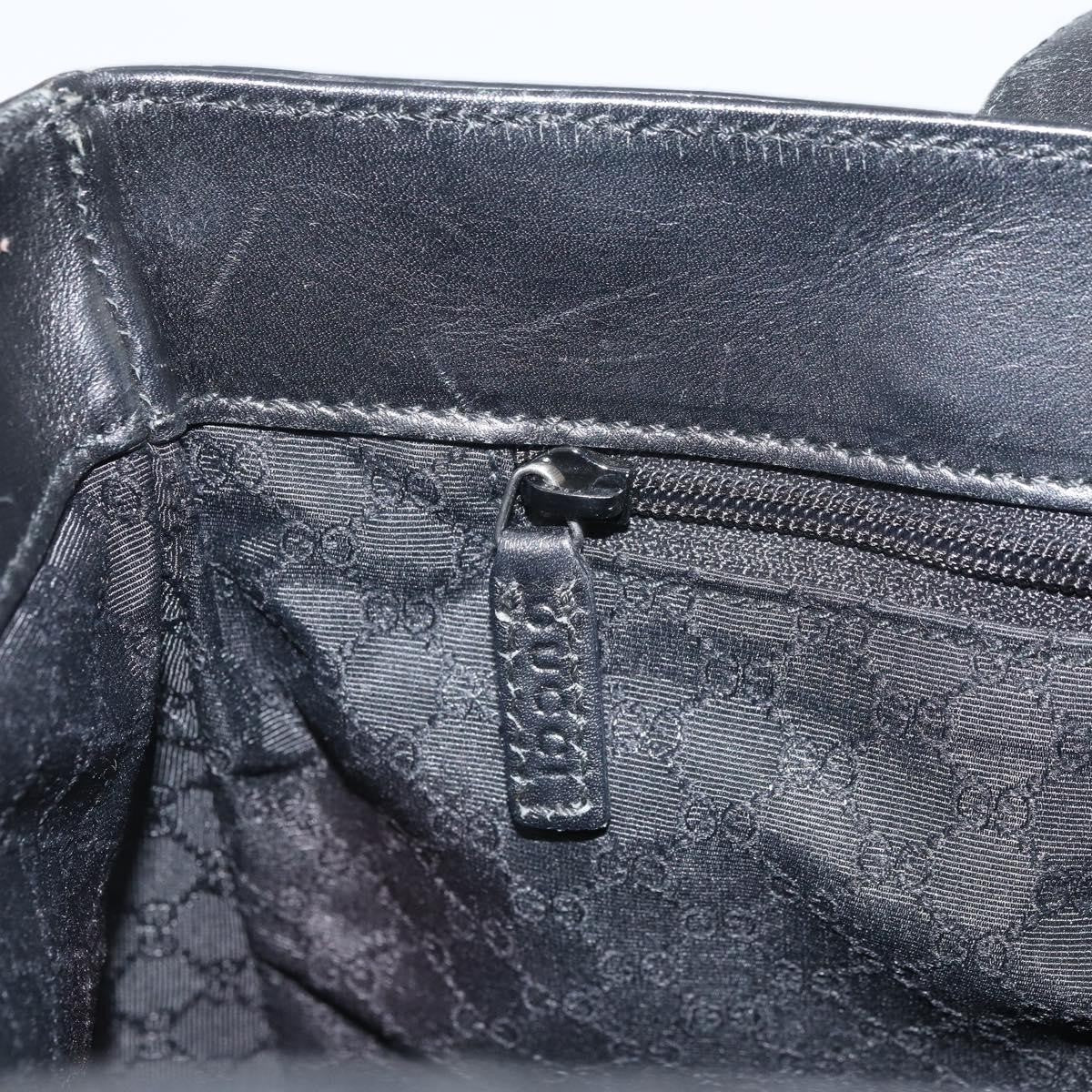 Gucci Vintage Web Tote Leather, Black, Leather, Tote Bag