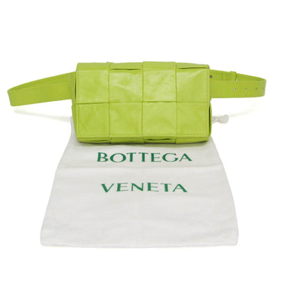 Bottega Veneta Cassette Leather, Green, Leather, Clutch
