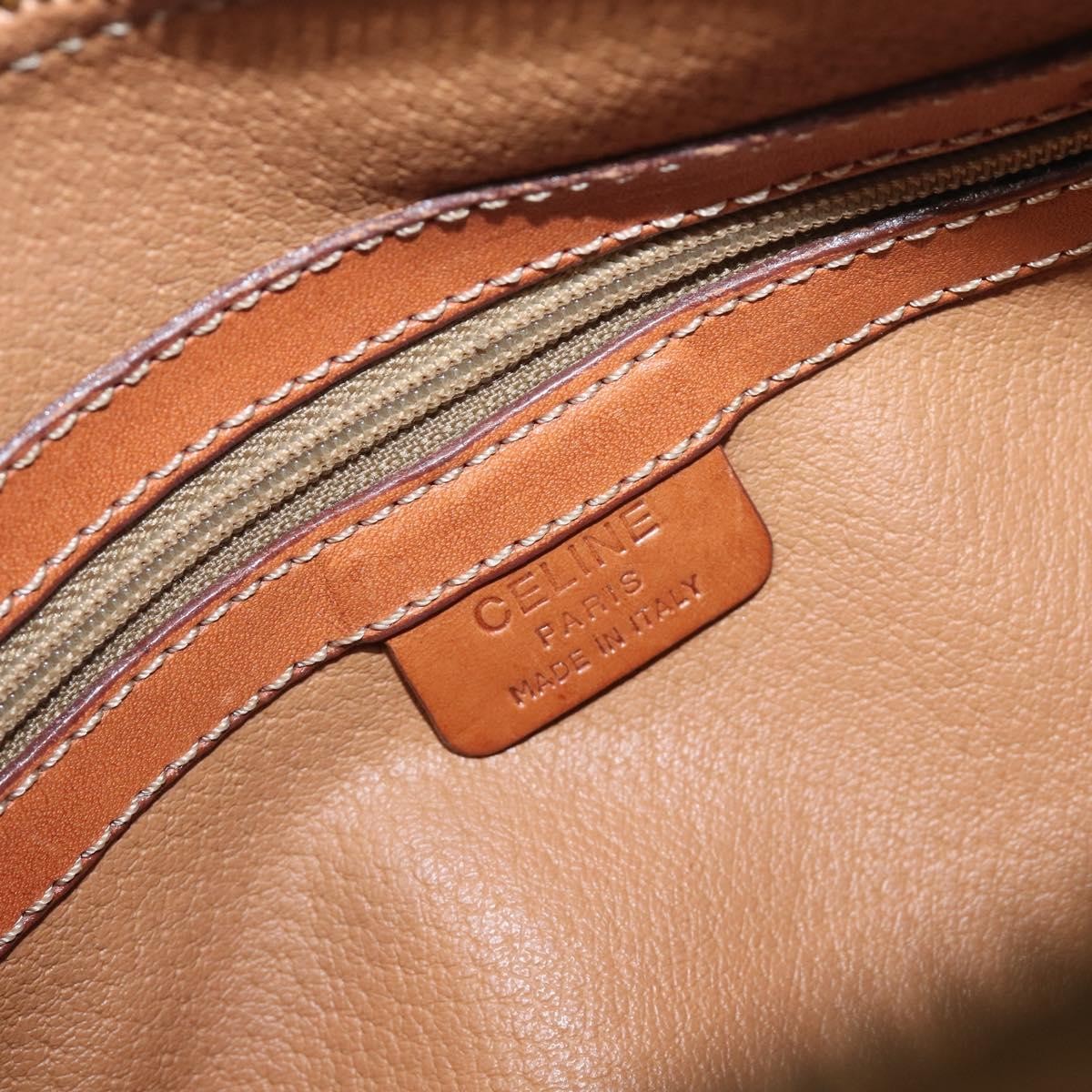 Celine Vintage Macadam Canvas and Leather, Brown, PVC, Handbag